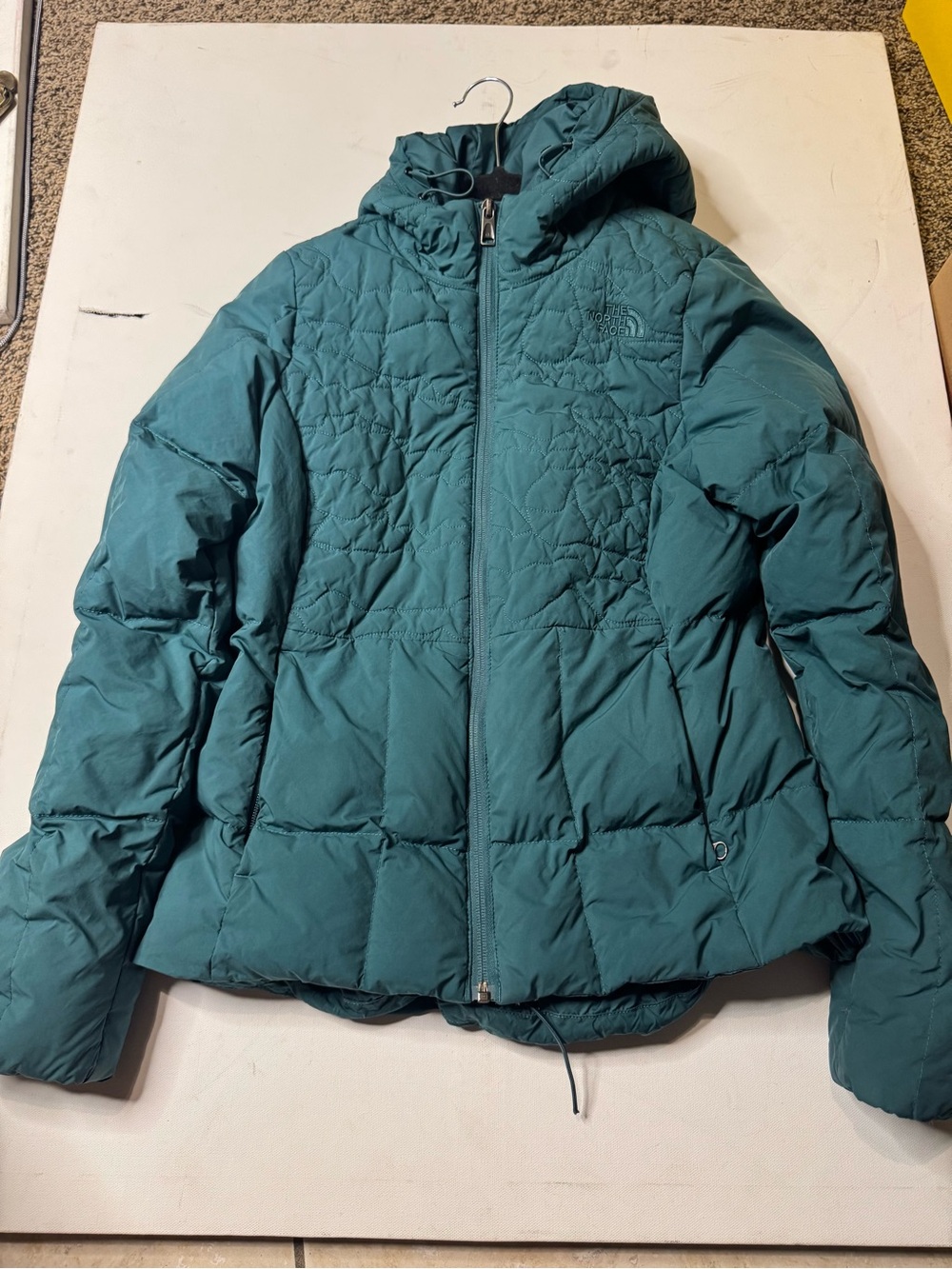 The North Face Women's Teal Hooded Quilted Puffer Jacket